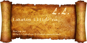 Lakatos Liliána névjegykártya